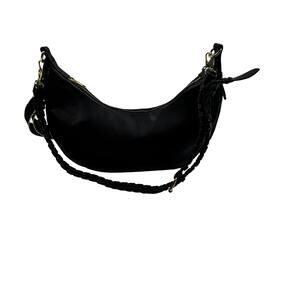 Jules Kae Black Vegan Leather Zola Crescent Hobo Shoulder/Cross Body Bag